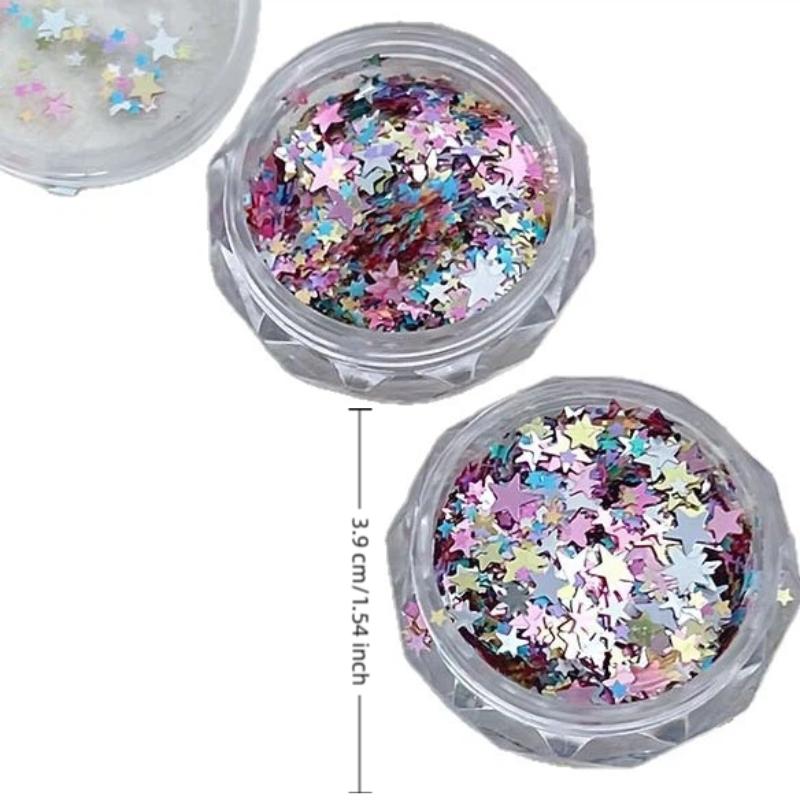 Star Sequin Mixed Five Pointed Star Colorful Laser Nail Glitter Diy Nail Charm Manicure Decoration Accessories