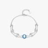 925 Sterling Silver Gradient Color Enamel Oval Opal Multi-layer Link Chain Charm Bracelet for Women Fine Jewelry