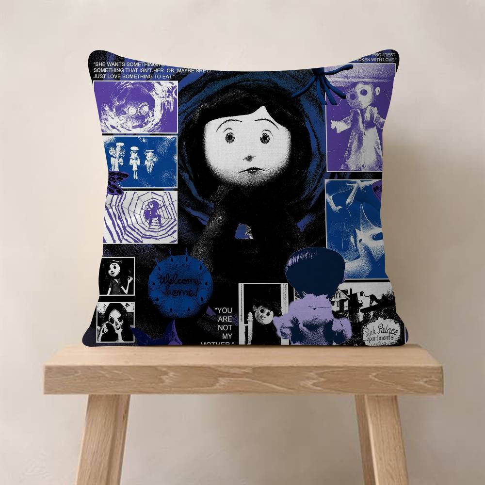 5D Anime C-Coraline Cushion Cover Inches Farmhouse Decor Home Throw Pillow Covers For Couch Decorations