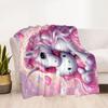 1pc Rainbow Unicorn Sky blanket Soft and Warm for Sofa Office Camping Travel Livingroom Great Gift for Friends and Family Comfortable