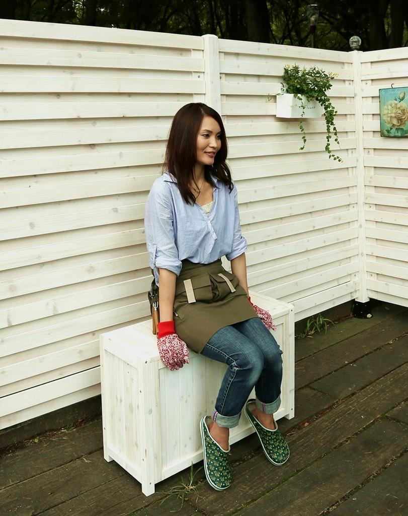 Garden Garden Natural Wood Bench Box Washed White Width 80cm X Depth 31cm X Height (Storage) 50.5cm BOX-B800WHT