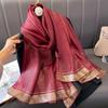 Women S Long Imitation Silk Scarf Warm Fashion Shawl For Autumn Winter