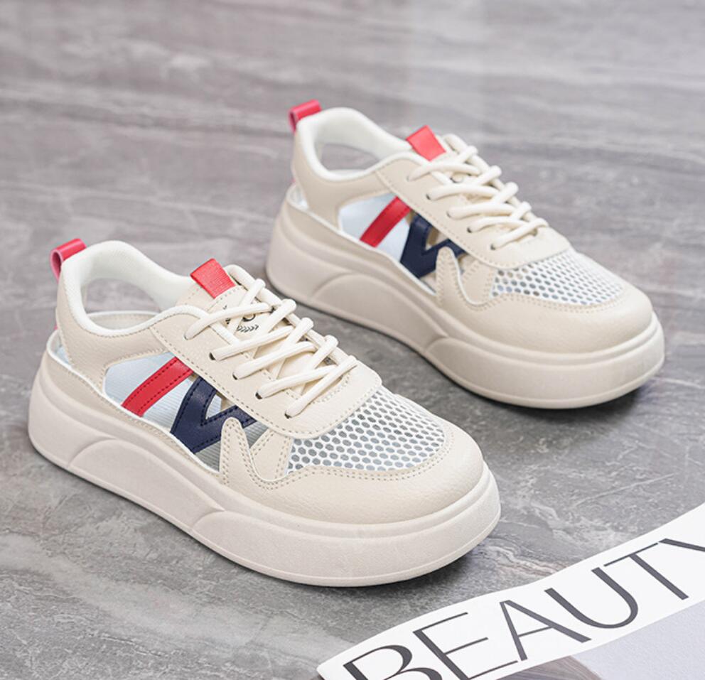 

Модная трендовая теннисная спортивная обувь 2024Новая летняя дышащая сетчатая повседневная обувь на толстой подошве для женщин Zapatos De Mujer Кроссовки Люкс 40