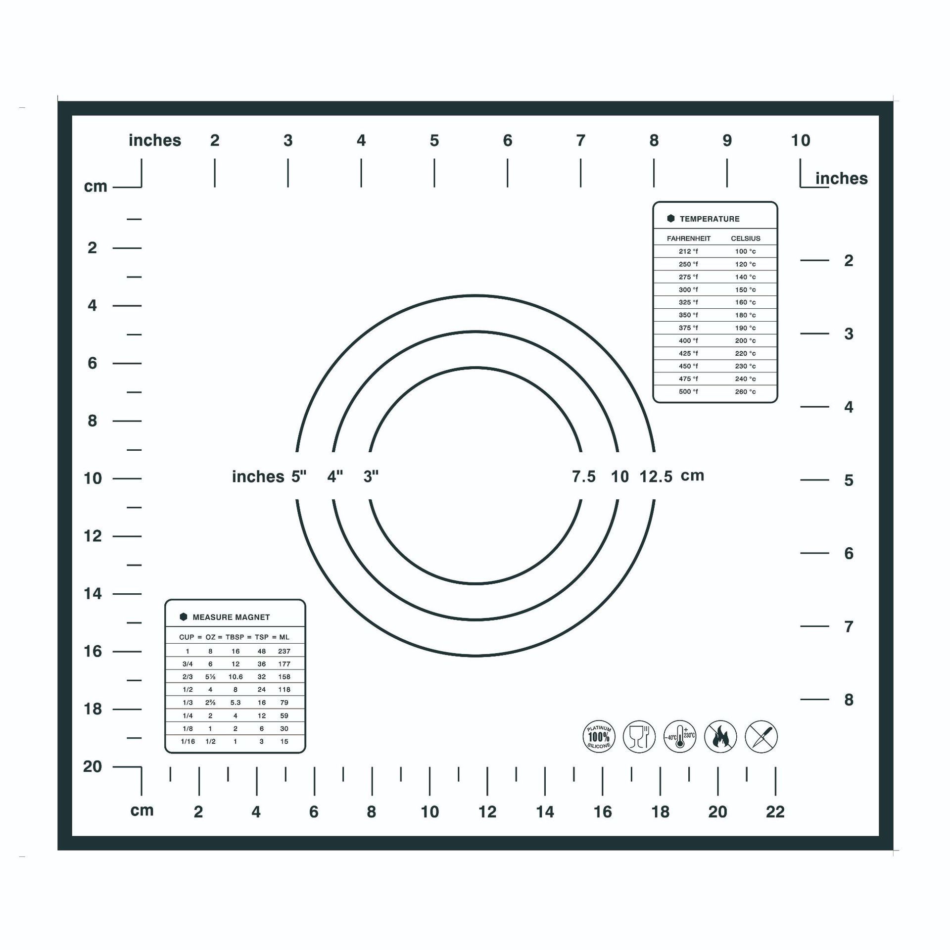 

Silicone Baking Mat Kneading Pad Dough Mat Pizza Cake Dough Maker Kitchen Cooking Grill Non-Stick Gadgets Bakeware 29x26cm чорний