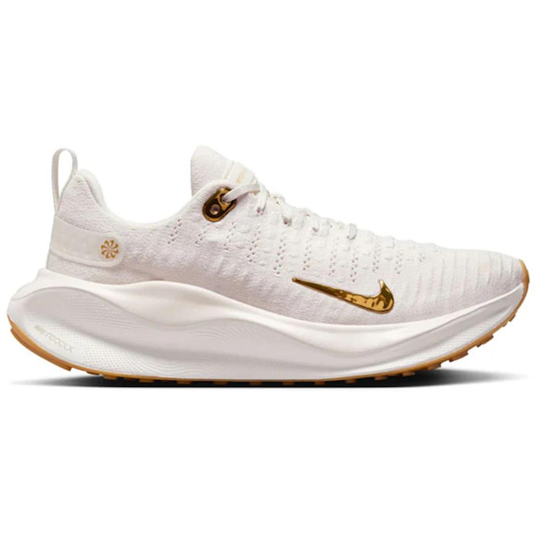 

Кроссовки Nike ReactX Infinity Run 4 Белые с резиновой подошвой и металлическим золотом (Женский)(DR2670-013) 38