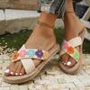Fashion Women Slippers Colorful Flower Flat Slippers Flip Flops Fashion Summer Shoes Women Comfort Non Slip Beach Sandals Slides Women