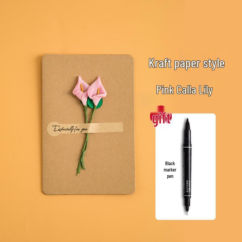 3D Dried Flower Handwritten Greeting Card for Teacher's Day, Love Letters, or Birthday – Perfect for Couples