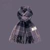 Plaid scarf women's atmosphere warm new dry rose powder autumn and winter white soft fringed shawl scarf