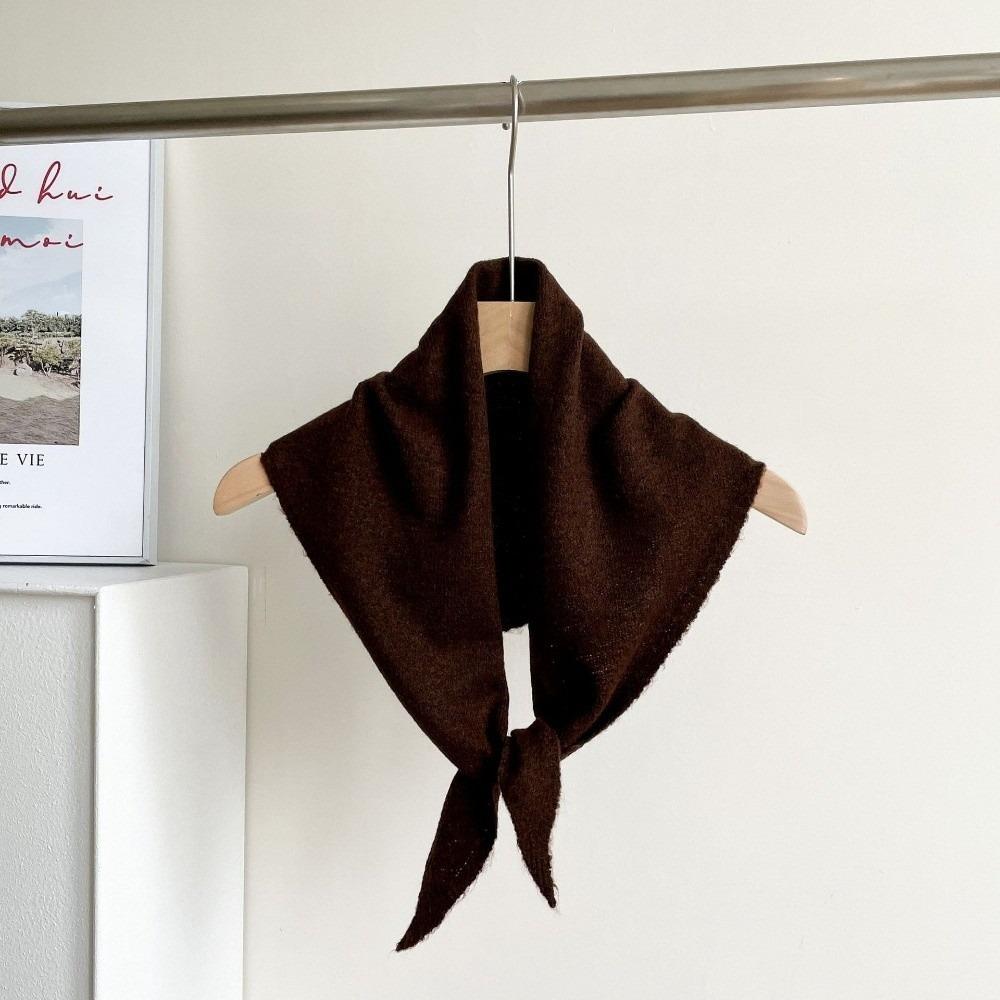 New Solid Color Knitted Triangular Scarf Multi-functional Soft Headscarf Coldproof Imitation Wool Neckerchief Women