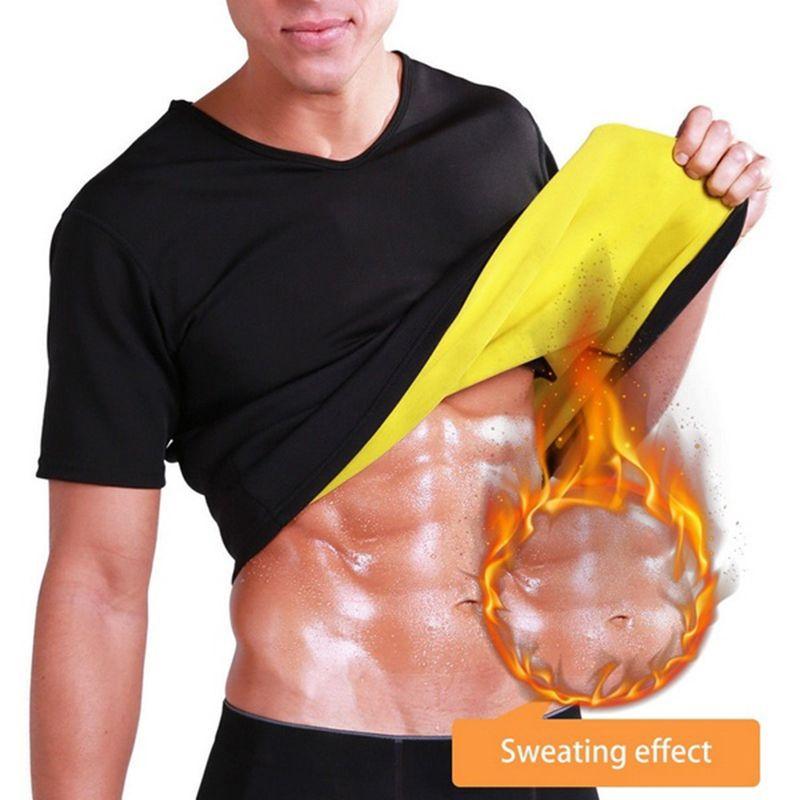 Neoprene Mens Gym Vest Sauna Ultra Sweat Tshirt Body Shaper Cincher Slimming
