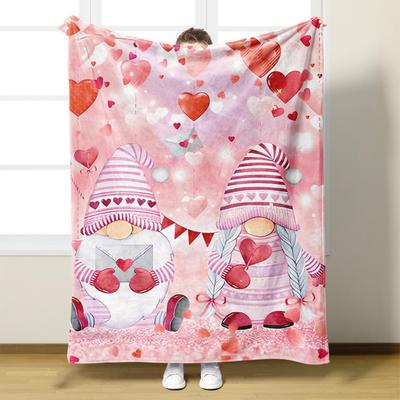 150×200 Gesichtsdecke Digitaldruckdecke Bettdecke Kleine Abdeckdecke Valentinstagsgeschenk Zwergen-Fleece-Decke