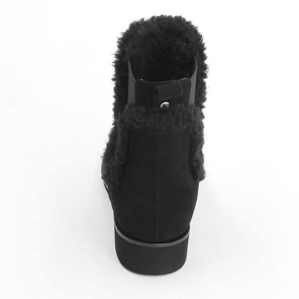 JILL STUART SHOE Fashion Boots, Side Gore Boa Short Boots 6592, Oak Suede