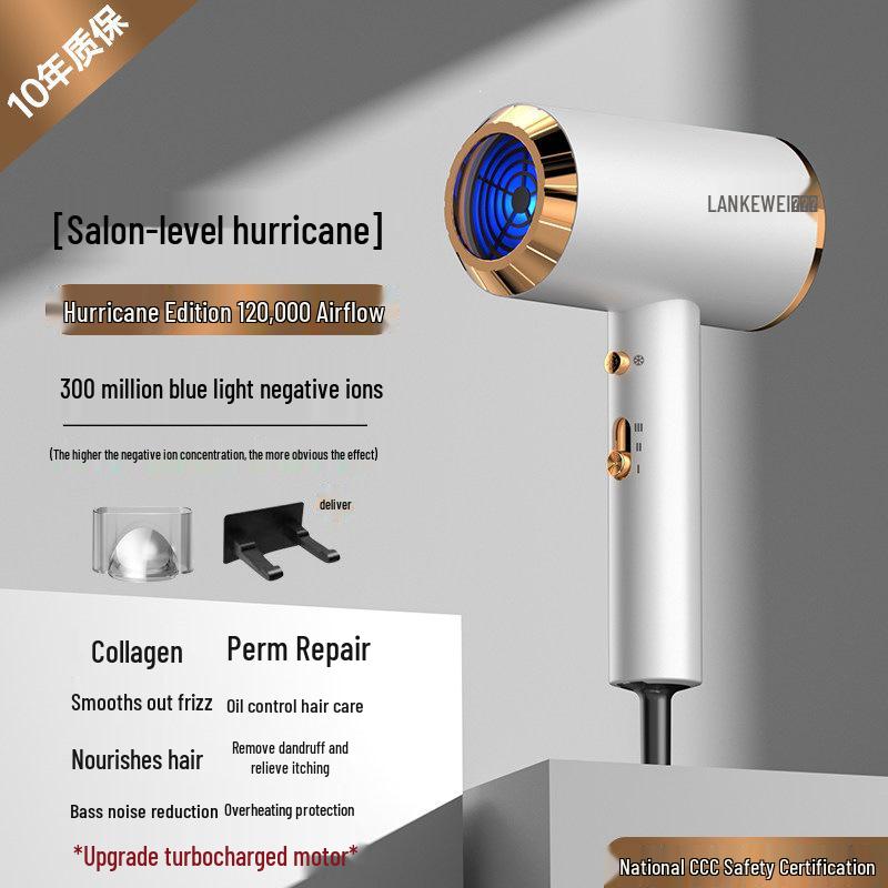 High Power Quiet Hair Dryer with Negative Ion Technology for Quick Drying, Ideal for Dorms and Men's Use