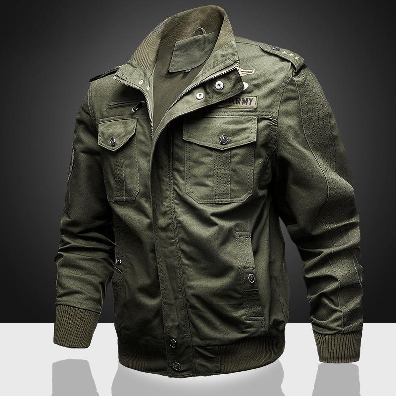 Autumn and Winter New Men's Workwear Cotton Jacket Large Size High-quality Counter Style Solid Color Cape Jacket