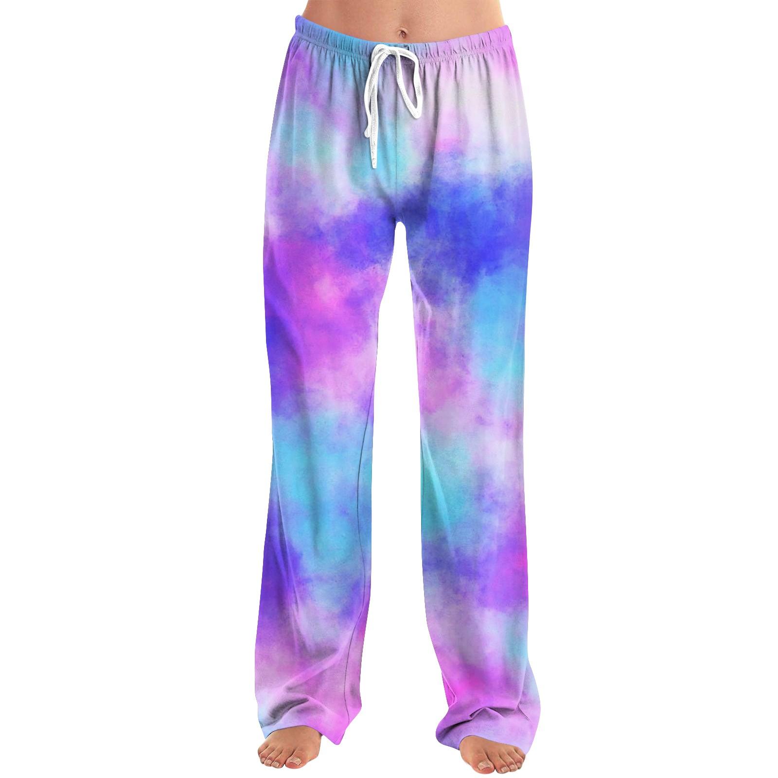 

Женские домашние брюки с принтом Allover, пижамные брюки для сна, длинные брюки, пижамные брюки, брюки для йоги XL фиолетовый