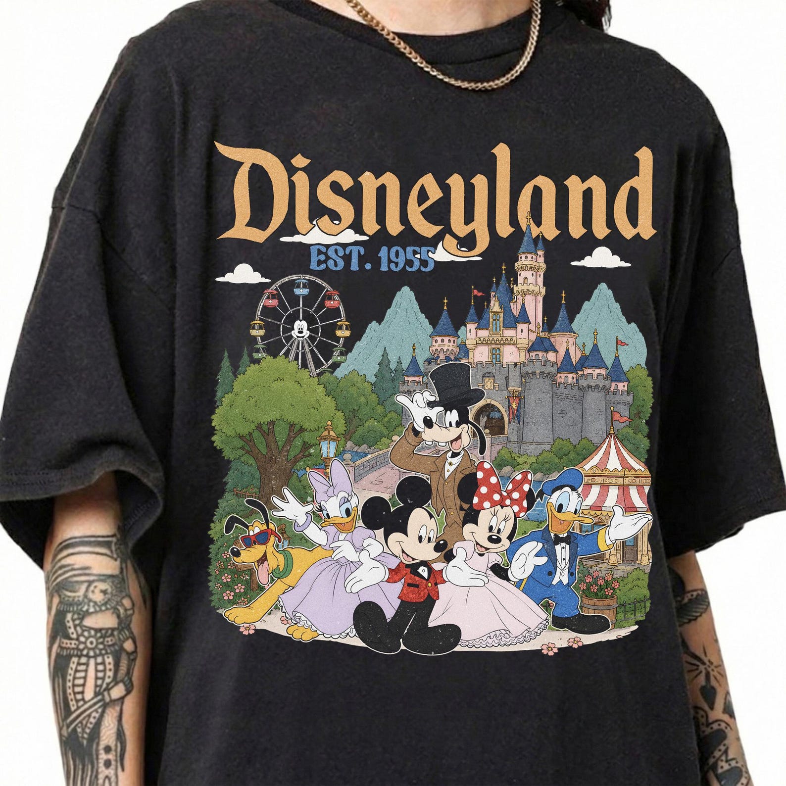 Vintage Disneyland Est 1955 Shirt, Mickey Friends Family Vacation Trip Tee S