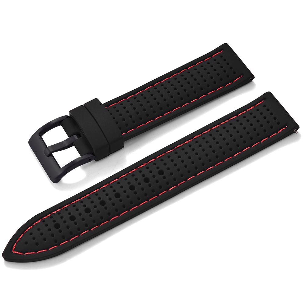 Quick Release Sport Silicone Watch Band - Breathable Waterproof Soft Rubber Strap Universal Fit 18mm 20mm 22mm For Men Women