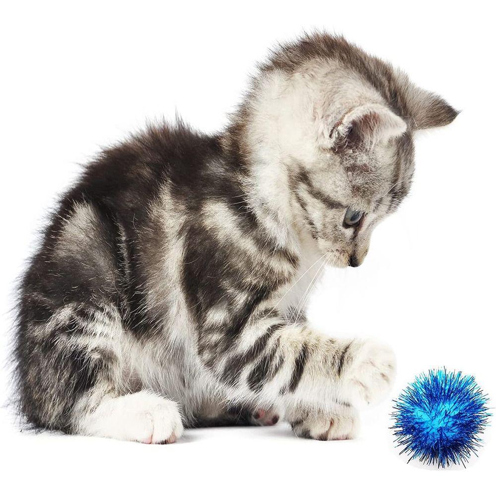 50 stücke Indoor Glitter Bälle Lustige Pom Pom Bälle haustier Spielzeug Katze Sparkle Bälle