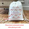 Personalized Goodie Bag Drawstring Backpack Kids Gym Swimming Bag Birthday Baby Shower Party Kindergarten Gift Back To School