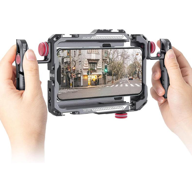 ULANZI Smartphone Video Rig with Handle, LINO Filmmaking Case Aluminum Alloy Phone Video Stabilizer Grip Tripod Mount for Video Maker Videographer