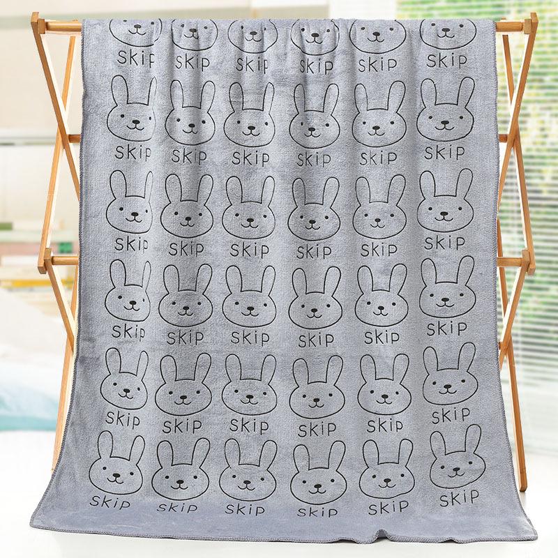 Children's Quick-Dry Absorbent Microfiber Beach Towel with Rabbit Print