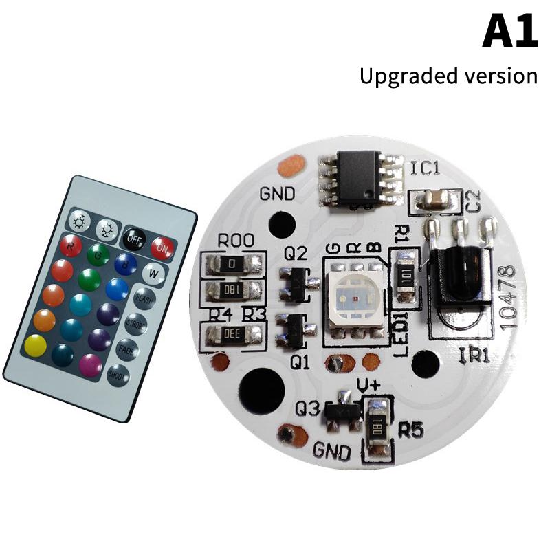 

Цветная RGB световая плата Круглый светодиодный источник света Низковольтный DC 5V Переключатель Пульт дистанционного управления Для основания для украшений DIY Светодиод