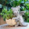 Creative Little Flying Dragon Egg-Holding Garden Ornament