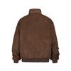 Mens Vintage Multi-Pocket Wool-Blend Short Jacket Stand Collar Zipper Loose Fit Brown Coat Fall Winter