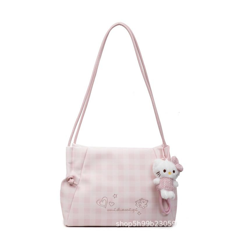 Large-capacity Contrasting Color Plaid Backpack Women's Summer New Fashion Shoulder Tote Bag Trendy Women's Bag