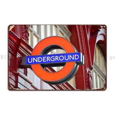 Segno Metallica Vintage Underground di Londra Segno di Latta Retro Cinema Decorazione Murale per la Casa Garage Poster Perfetto per Bar di Casa o Man Cave