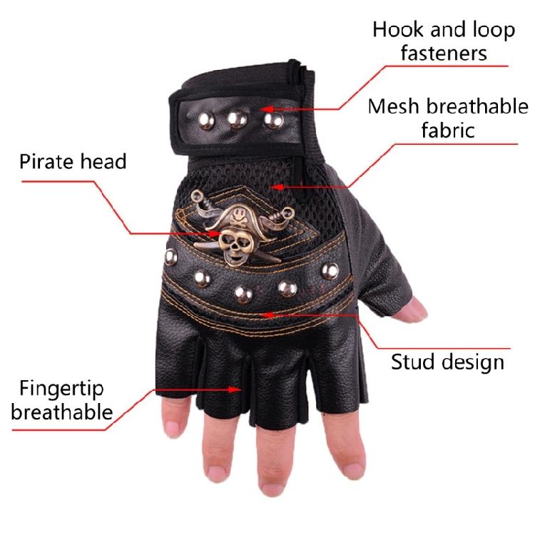 Punk Motorcycle Gloves Half Finger Wear-resistant Flexible Dexterous Gloves