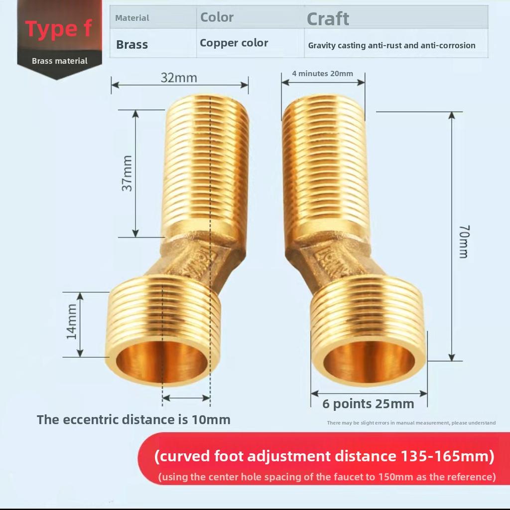 2pcsStainless Steel Angled Curved Foot 360° Rotatable Angle Adjustment Shower Faucet Adapter Wall Mounted Eccentric Screw Corner