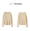 Women's Retro Cable Knit Cashmere Pullover Sweater, Round Neck, Slim-Fit, Autumn/Winter 2024 Collection