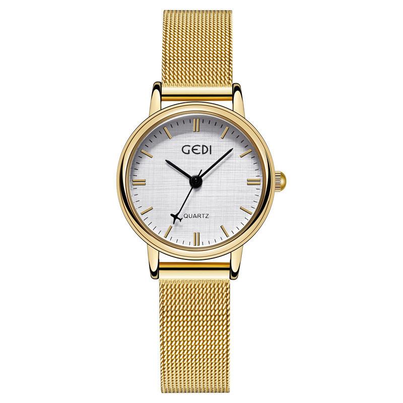 Gedi Womens Quartz Watch With Leather Band Waterproof Fashion Timepiece For Elegant Wear