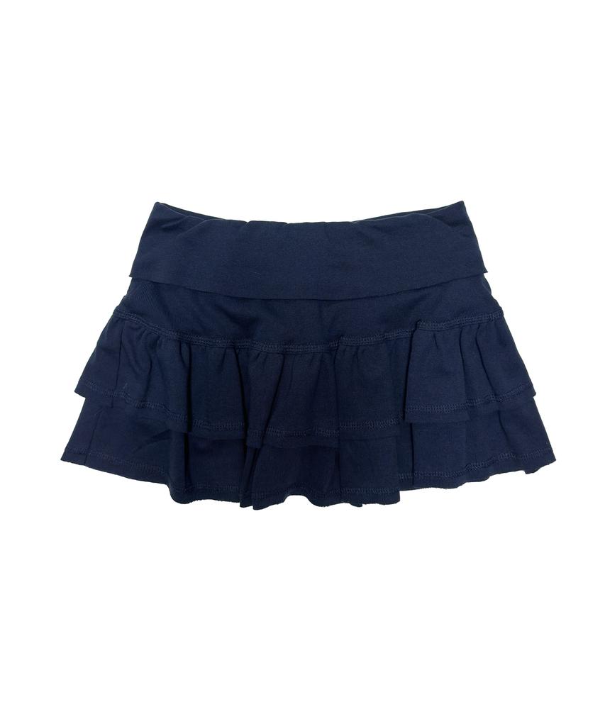 Rustic Levery Rustic Ruffle Mini Skirt [Navy]