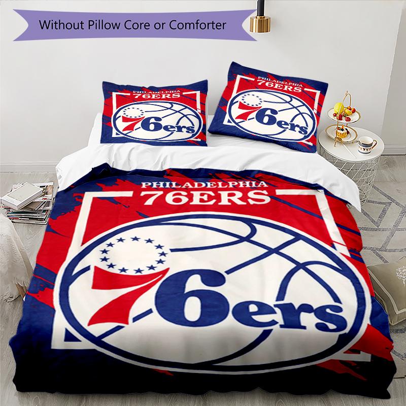 Basketball Team Logo Themed Bedding 3Pcs Duvet Cover Set Decorative Bed Linen For Teen Room Home Decoration