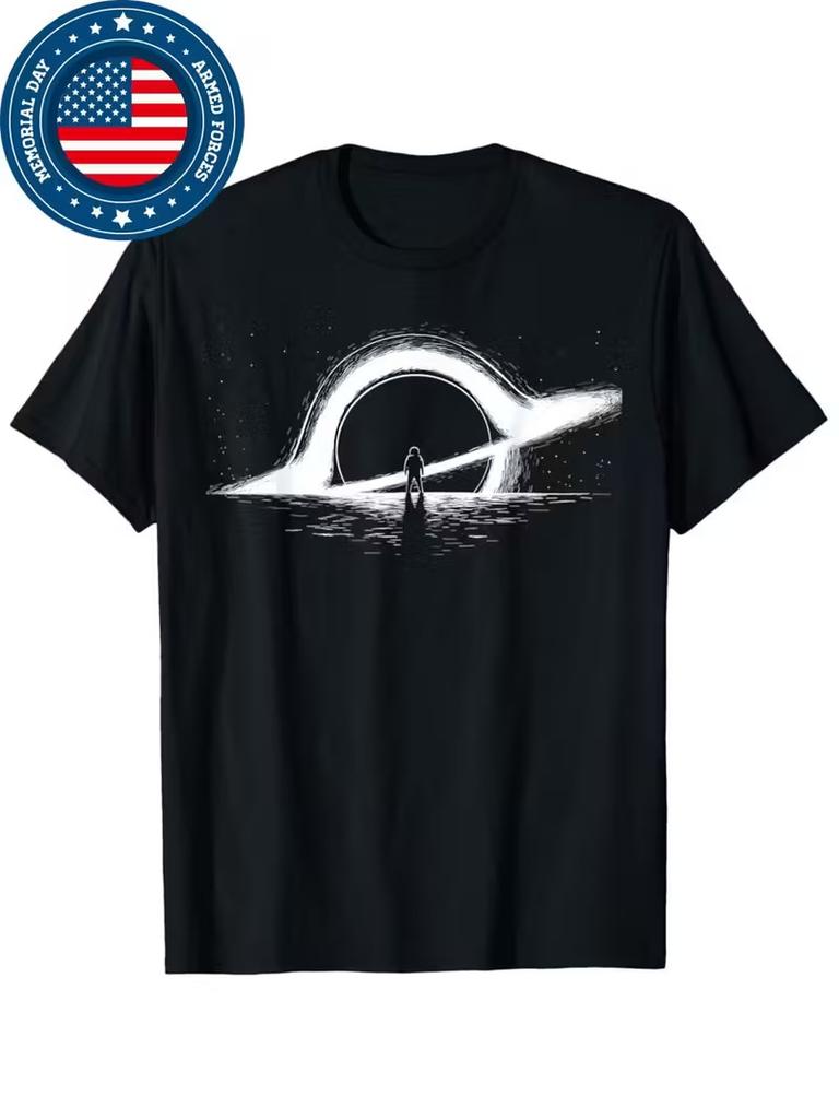 Men's Black Hole Physics Graphic T-Shirt - Astrophysics Design, 100% Cotton, Sho