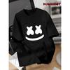 European Sizes Boys' Joyful Face Pattern Casual Summer Short-Sleeve Fashion Outdoor Sports T-Shirt Top. for Teenager