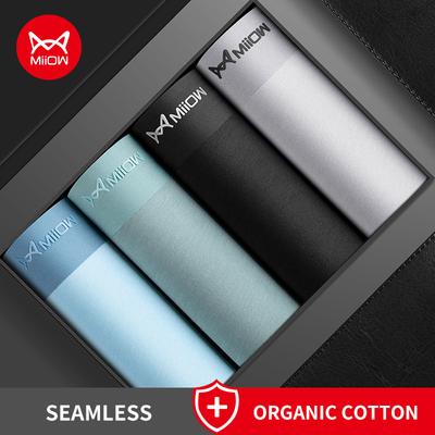 Miiow 4 pçs sexy cuecas boxers shorts hip levantar algodão orgânico tronco homem roupa interior boxer calcinha masculina superior boxershorts