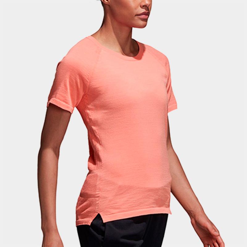Adidas Sports Running Round Neck T-Shirt Women Tops Orange DN3242
