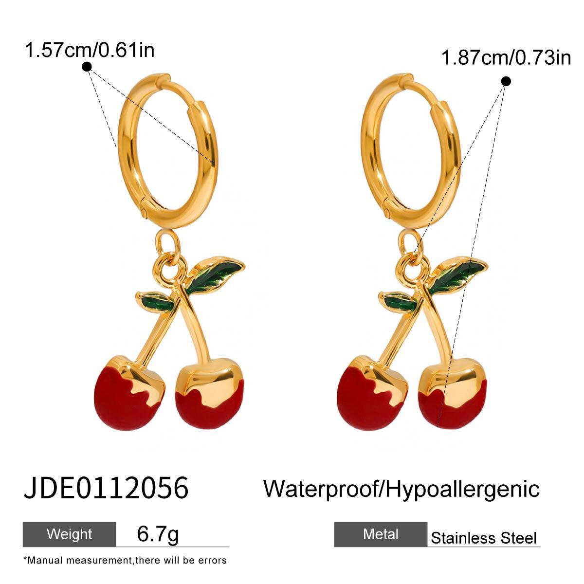 European and American stainless steel drip cherry earrings earrings do not fade titanium steel