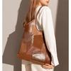 The Top Layer of Cowhide Color-blocking Retro and Versatile Large-capacity Tote Bags, High-end Shoulder Bags, Crossbody Bags