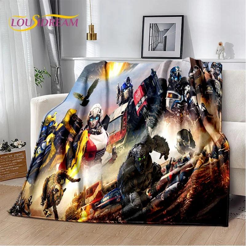 Cartoon T-Transformers Autobots Soft Flannel Blanket for Beds Bedroom Sofa Picnic,Throw Blanket for Cover Outdoor Leisure Gift
