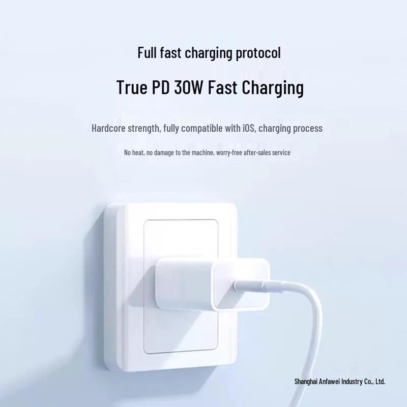 Slim 30W Apple Charger for iPhone 15 Pro/Pro Max with PD Fast Charging