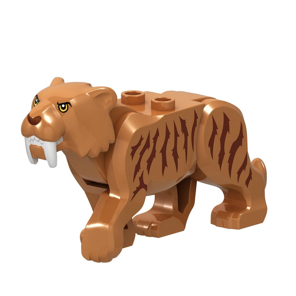 MOC Animals Building Block Goat Sheep Parrot Otter Cow Dog Pet Cat Panda Leopard Tiger Pig Zoo Deer Bear Eagle Bricks Toys Gift