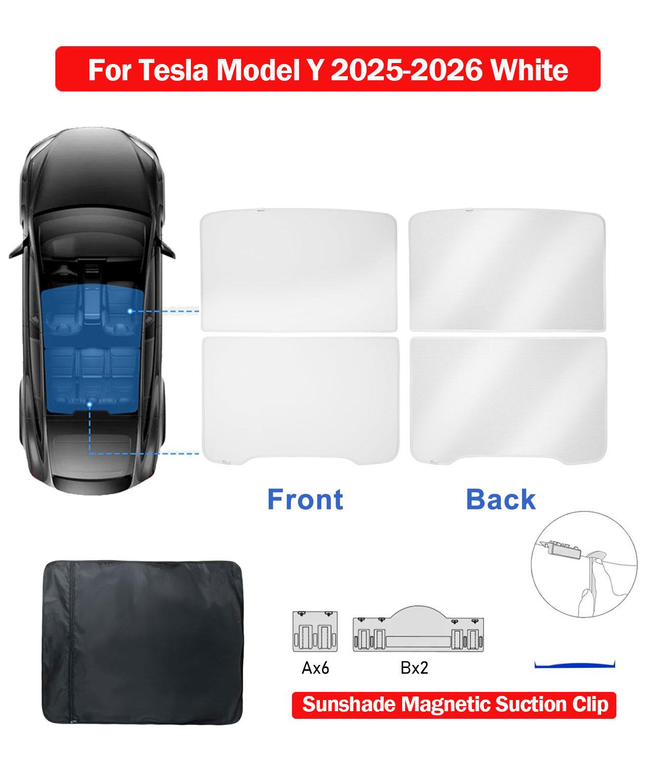 

Sunshade For Tesla Model Y 2026 Juniper Model 3 Highland Magnetic Suction Clip Sunshade Skylight Keep Cool Heat Insulation