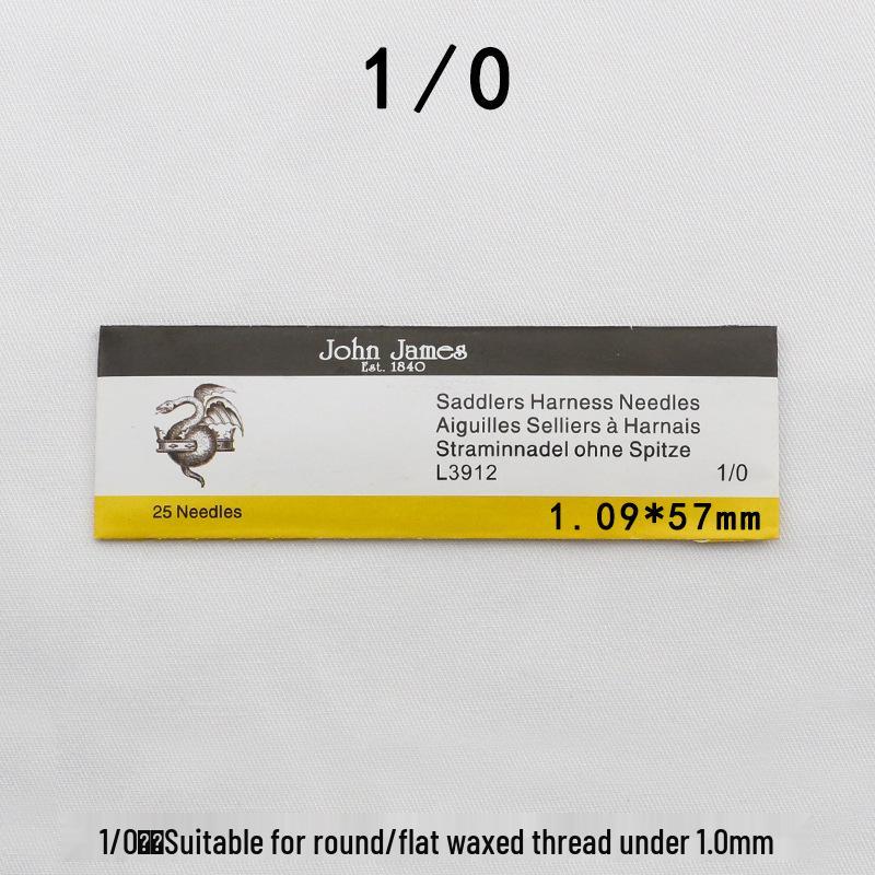 JohnJames Leather Round Head Hand Sewing Needles - Pack of 25 for Leather Stitching