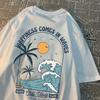 Happiness Comes In Waves Printing Unisex Unisex Clothes Fashion Loose Tops Creativity Casual T Shirt Pattern Loose Tshirts Couple