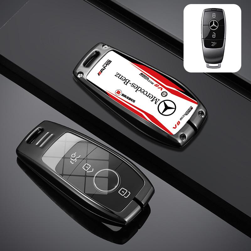 Car Sticker Racing Track Style Design Car Key Case Cover For Mercedes Benz A C E S G Class GLC CLE CLA GLB GLS W177 W205 W213 W2