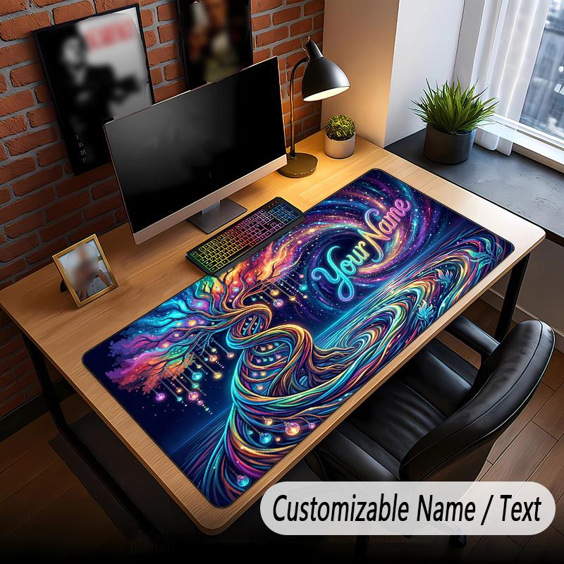 Tree of Life Theme Custom Mouse Pad Personalized With Name Text Customized Desk Mat For Office Home Decor